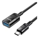 Кабель USB C To Lightning Hoco U107 чорний для заряджання та передачі даних 2А довжина 10 см алюмінієвий сплав - зображення 1