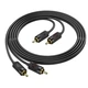 Кабель RCA 2 на 2 для подключения аудио устройств 1.5 м с золочеными контактами из меди черный - изображение 2
