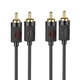 Кабель RCA 2 на 2 для подключения аудио устройств 1.5 м с золочеными контактами из меди черный - изображение 7