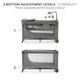 Ліжко-манеж 2в1 Kinderkraft Joy 2 з пеленатором, Dark Grey - изображение 4