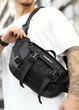 Велика чоловіча сумка бананка Sambag DynamicDart чорна тканева 38 × 21 × 7 см (80411701m) - зображення 2