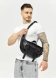 Велика чоловіча сумка бананка Sambag DynamicDart чорна 38 × 21 × 7 см (80411101m) - зображення 7