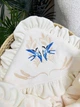 Утепленная крыжма-унисекс Family Tradition велюровая махра плюш с вышивкой и оборками айвори Небесные ласточки - изображение 2