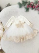 Крестильный набор для девочки Family Tradition велюровая махра велюр сетка с вышивкой и кружевом айвори Крещение Николь - изображение 4