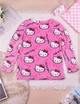 Мягкая плюшевая пижама Hello Kitty розовая – теплый флисовый комплект унисекс с длинным рукавом для сна и дома с Хелло Китти Штаны+Кофта M-L Розовый - изображение 4