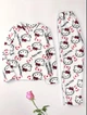 М'яка плюшева піжама Hello Kitty біла – теплий флісовий комплект унісекс з довгим рукавом для сну та будинку з Хелло Кітті Штани+Кофта M-L Білий - зображення 3
