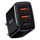 Зарядное устройство Baseus Compact Quick Charger 30W USB Type-A Type-C черное противоударное - изображение 4