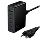 Заряджання Hoco C152A 6-port 70W Power Delivery Quick Charge USB Type-C чорна - зображення 1