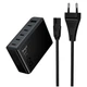 Заряджання Hoco C150A PD 45W 6-port USB Type-A Type-C швидке заряджання чорний - зображення 8