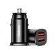 Зарядний пристрій Baseus 30W Dual QC3.0 для автомобіля чорний з двома USB Type-A - зображення 1