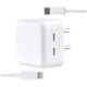 Зарядное устройство Apple 35W Dual USB-C с кабелем Type-C на Lightning белое - изображение 3