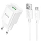 Зарядка Hoco C145A QC3.0 USB Type-A біла протиударна для смартфонів - зображення 3