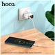 Зарядний пристрій Hoco C100A PD20W QC3.0 з цифровим дисплеєм USB Type-A USB Type-C білий - зображення 5