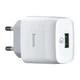 Зарядное устройство Hoco C72Q QC3.0 USB Type-A белое с быстрой зарядкой - изображение 1