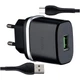 Зарядное устройство Hoco C12Q Quick Charge 3.0 Micro USB черное 18W стационарное - изображение 1