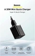 Зарядний пристрій Baseus Super Si Quick Charger 30W USB Type-C Quick Charge 3.0 чорний - зображення 8