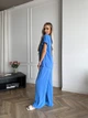 Жіночий літній прогулянковий костюм із крепу футболка і брюки Uaclothes 50-52 Синій (like33393-136061358) - изображение 3