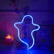 Портативный неоновый светильник-ночник "Призрак" синий на батарейках/USB 25.5*19 см - изображение 2