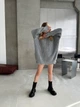 Вязаный свитер свободного кроя Оne size 42-48 Серый 1010 - изображение 4