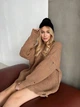 Вязаный свитер свободного кроя Оne size 42-48 Бежевый 1010 - изображение 5