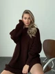 Вязаный свитер свободного кроя Оne size 42-48 Шоколадный 1010 - изображение 5