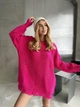 В'язаний светр вільного крою Оne size 42-48 Фуксія 1010 - зображення 1