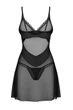 Пеньюар прозорий з трусиками Obsessive Stelisa Chemise XL/XXL Чорний - зображення 3