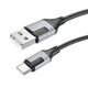 Кабель USB/Type-C 1 м BOROFONE BX101 Creator 3 А чорний з сірим - зображення 2