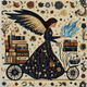 Набір для вишивання за нанесеною на канву схемою "Book Fairy".AIDA 14CT printed, 40*40 см - зображення 4