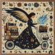 Набір для вишивання за нанесеною на канву схемою "Book Fairy".AIDA 14CT printed, 40*40 см - зображення 5
