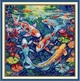 Набор для вышивания по нанесённой на канву схеме "Koi 4".AIDA 14CT printed , 36*37 см - изображение 1