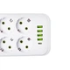 Удлинитель электрический 5м 6 розеток 4 USB 1 Type-C черный, переноска тройник зарядная станция Yiwu 5, Белый - изображение 11