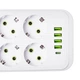 Удлинитель электрический 5м 6 розеток 4 USB 1 Type-C черный, переноска тройник зарядная станция Yiwu 5, Белый - изображение 8