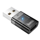Адаптер USB A на USB C Hoco UA36C чорний для заряджання та передачі даних 5V 2A 3A з підсвічуванням та текстурою - зображення 5