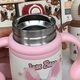 Термос - поильник с ручками для напитков 350 мл Jam Bear Diller, розовый - изображение 13