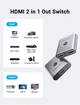Світч Vention HDMI Switch Bi-Direction 4K HDMI Splitter v2.0 2 x 1/1 x 2 UHD 3D 1080P Gray (AFUH0) - зображення 2
