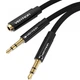 Сплиттер Vention переходник-разветвитель 3.5mm 2 AM to 3.5mm AF AUX 4-пиновый 0.6 м Black (BBLBAB) - изображение 3