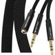 Сплиттер Vention переходник-разветвитель 3.5mm 2 AM to 3.5mm AF AUX 4-пиновый 0.6 м Black (BBLBAB) - изображение 4