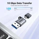 Адаптер перехідник UGREEN Type C для USB A Charger Cable Converter Black (US276) - зображення 3