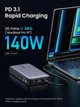 Внешний аккумулятор повербанк UGREEN Power Bank 25000 mAh 145W Nexode 3-Port USB C PD Grey (PB205) - изображение 4