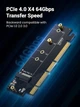 Карта расширения для ПК адаптер Ugreen M.2 NVMe PCIe с радиатором X16/X8/X4 (CM465) - изображение 2