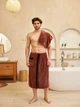 Мужской комплект для сауны 85х150 см Коричневый (Д-novo-m-sauna-0036) - изображение 1