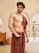 Мужской комплект для сауны 85х150 см Коричневый (Д-novo-m-sauna-0036) - изображение 3