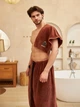 Мужской комплект для сауны 85х150 см Коричневый (Д-novo-m-sauna-0036) - изображение 4