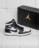Кросівки чоловічі NK Jordan Retro 1 Hight 43 (27 см) Black White (арт 1313) - зображення 3