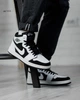 Кросівки чоловічі NK Jordan Retro 1 Hight 41 (26 см) White Black (арт 1314) - зображення 5