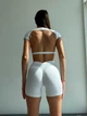 Спортивный костюм «Brazilian» (топ-футболка с чашками и шорты с пуш-ап эффектом), белого цвета, размер S - изображение 5