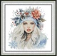 Набір для вишивання за нанесеною на канву схемою "Angel Of Winter". AIDA 14CT printed 44*44 см - зображення 1