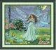 Набір для вишивання за нанесеною на канву схемою "Butterfly Fairy In Blue". AIDA 14CT printed , 49*43см - зображення 1