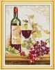 Набор для вышивания по нанесённой на канву схеме "Grapes and Wine 2". AIDA 14CT printed, 34*43 см - изображение 1